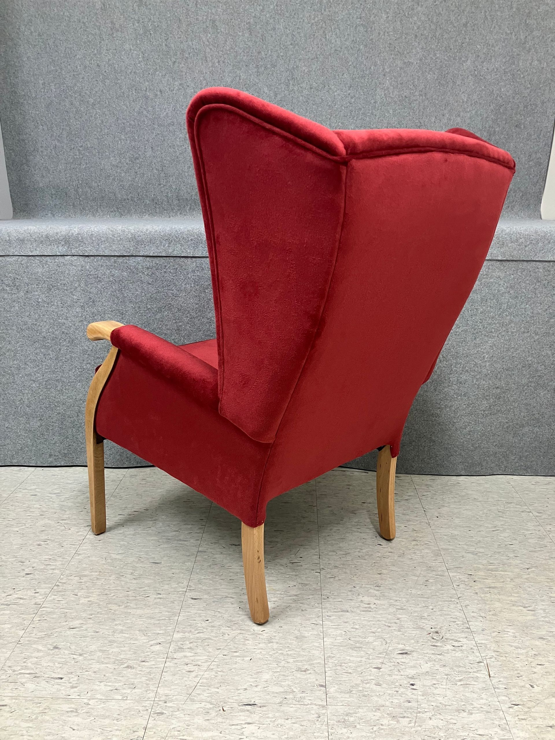 Antique Grandmother chair in Warwick Regis Scarlet