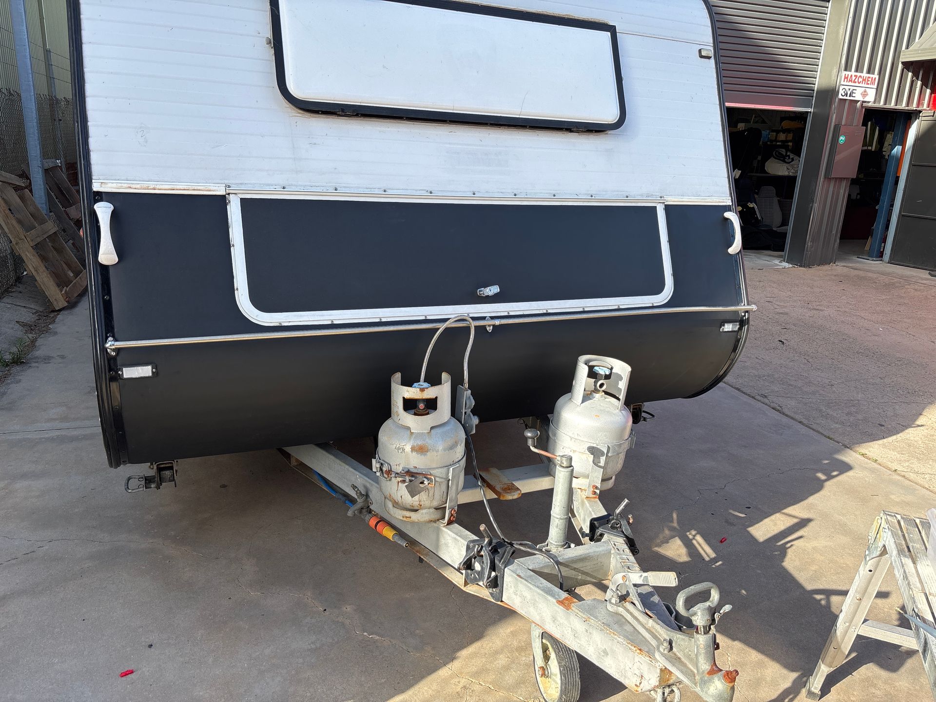 Caravan front black stone guard