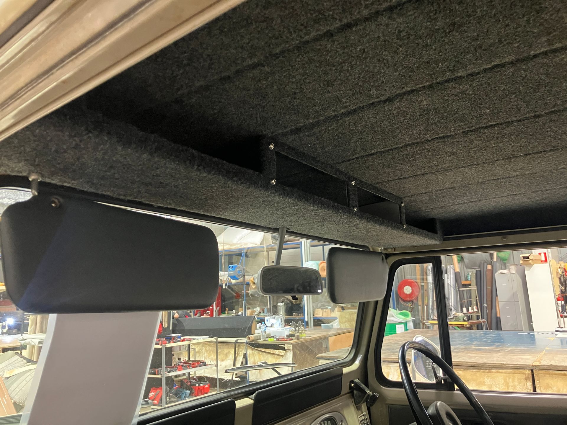Landcruiser ute carpet ceiling and overhead console in dark grey