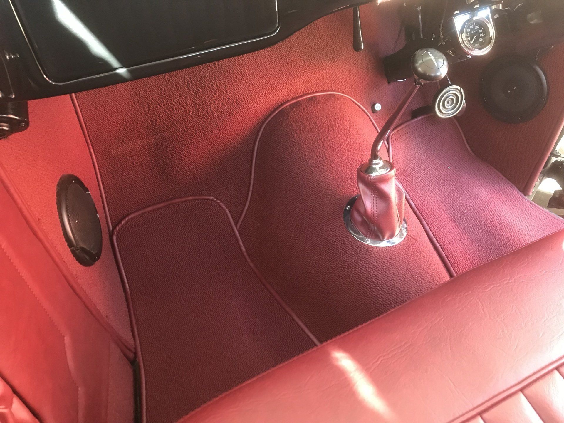 1935 Ford sedan front floor carpet and gear shifter boot