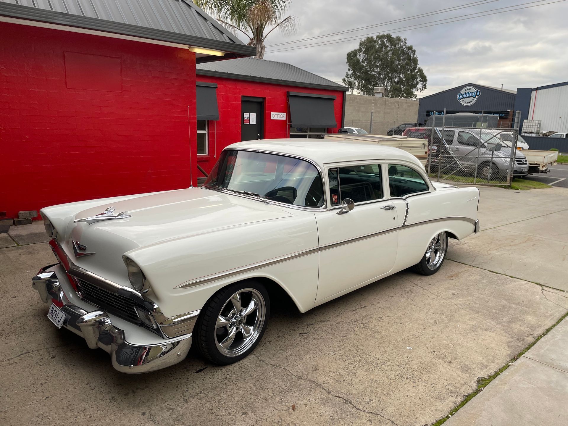 1956 Chev black and beige