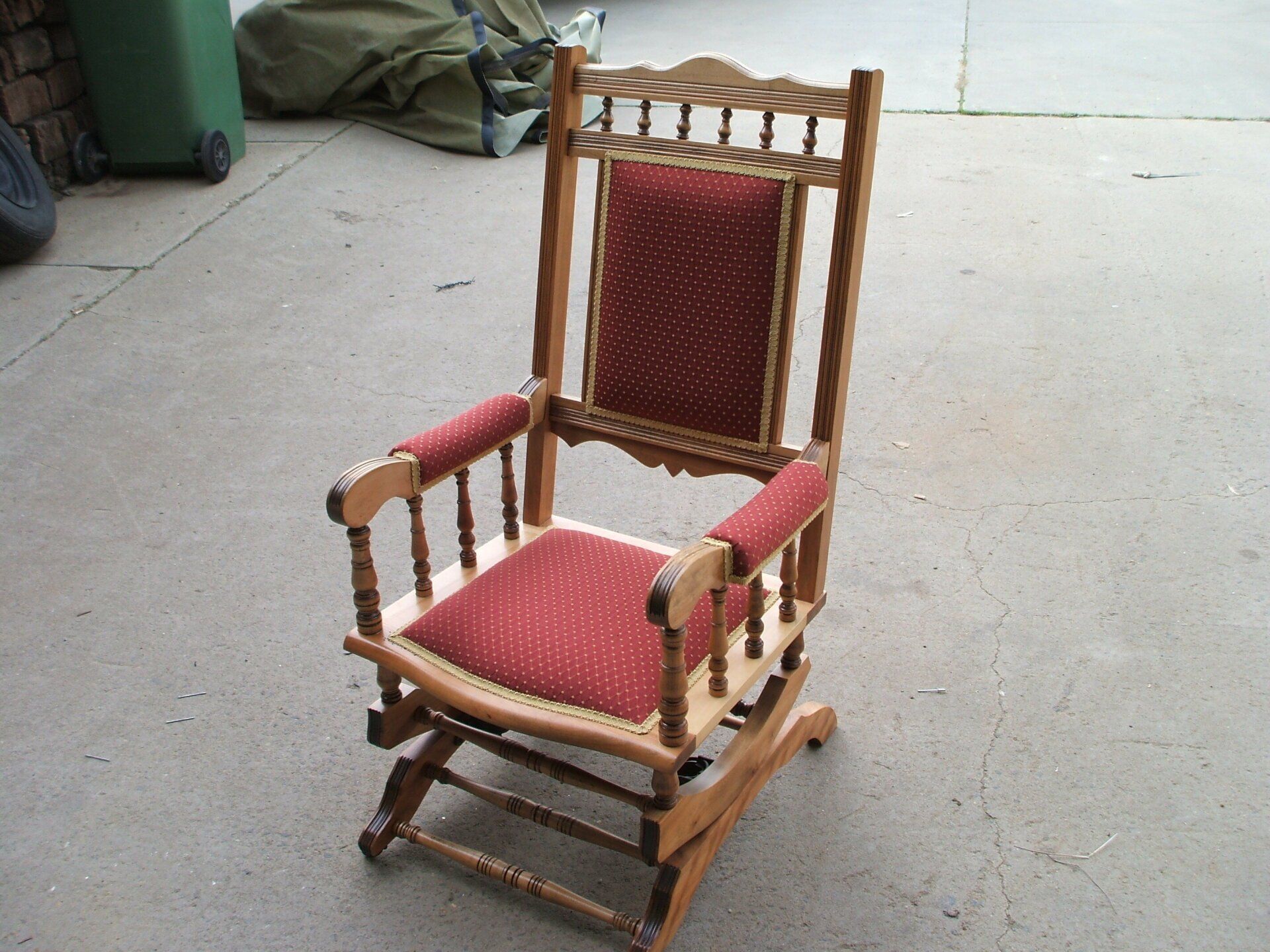 Antique Rocking Chair with Polished Timber