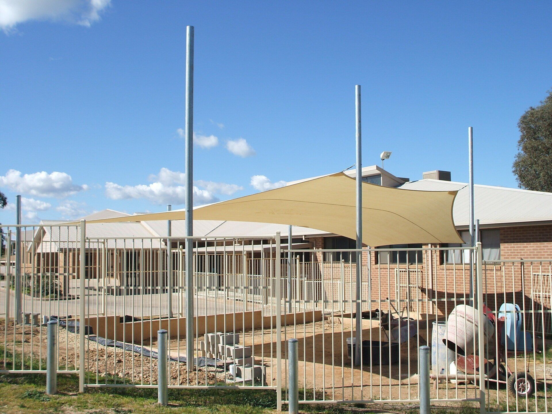 Beige Shadecloth Shade Sail Six Point