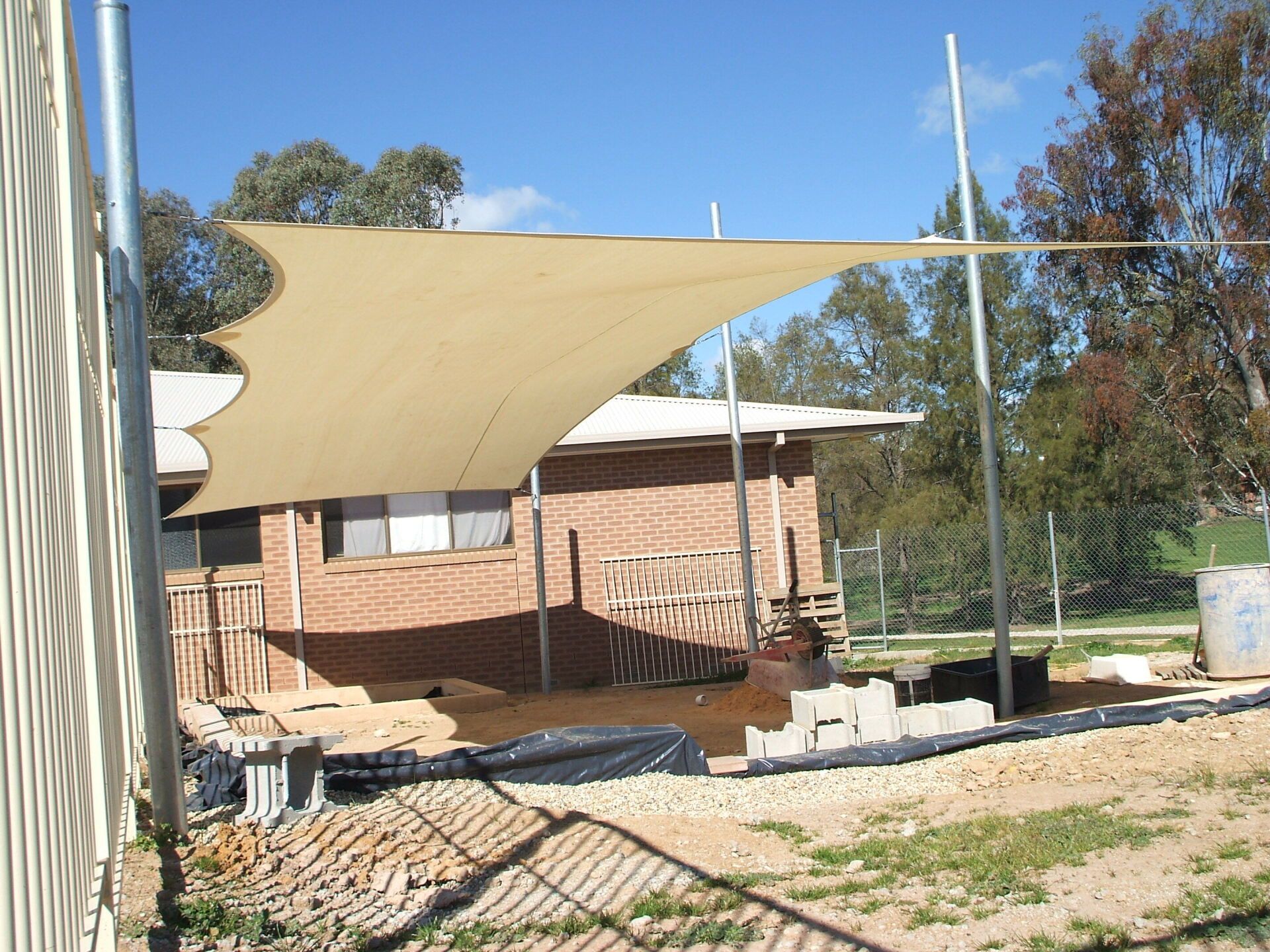 Beige Shadecloth Shade Sail