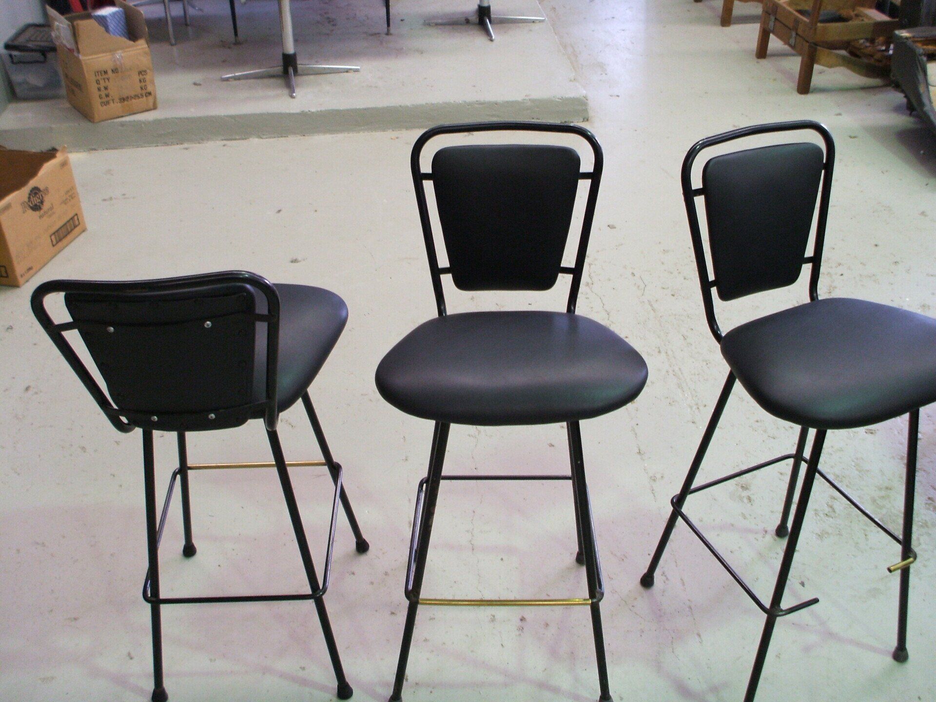 Black Vinyl Bar Stools