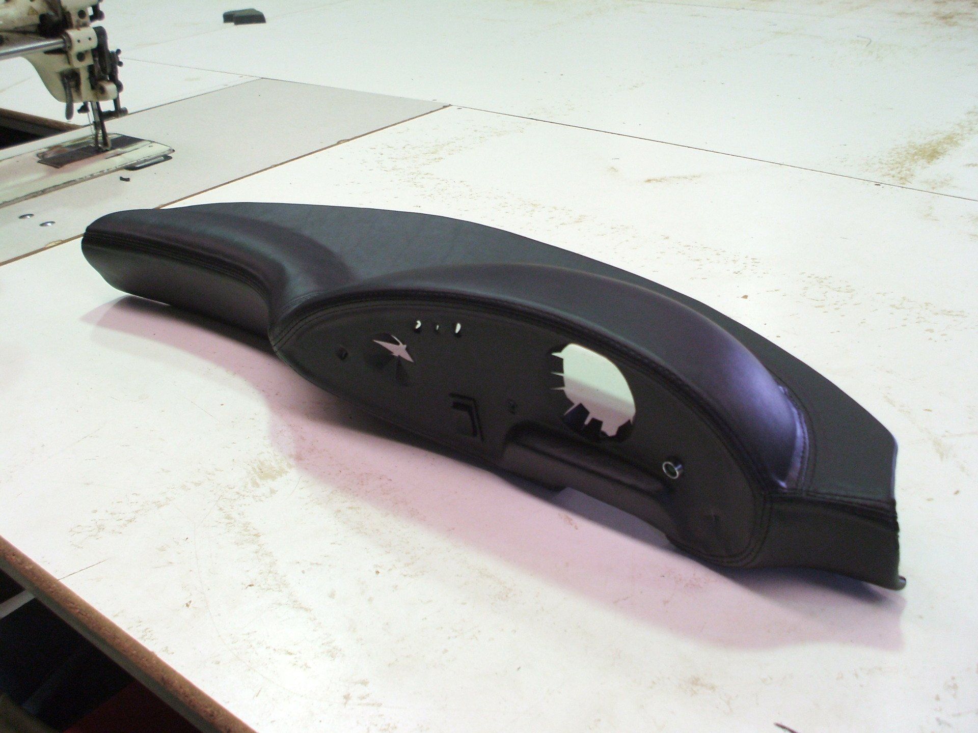 Black Vinyl Dash Panel Boot Seamed