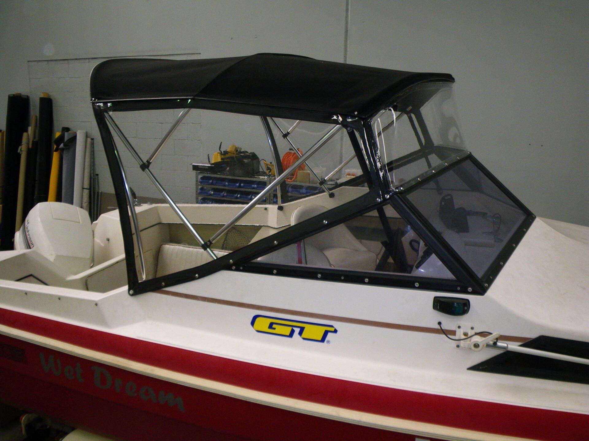 Canvas Boat Roof with Curtains