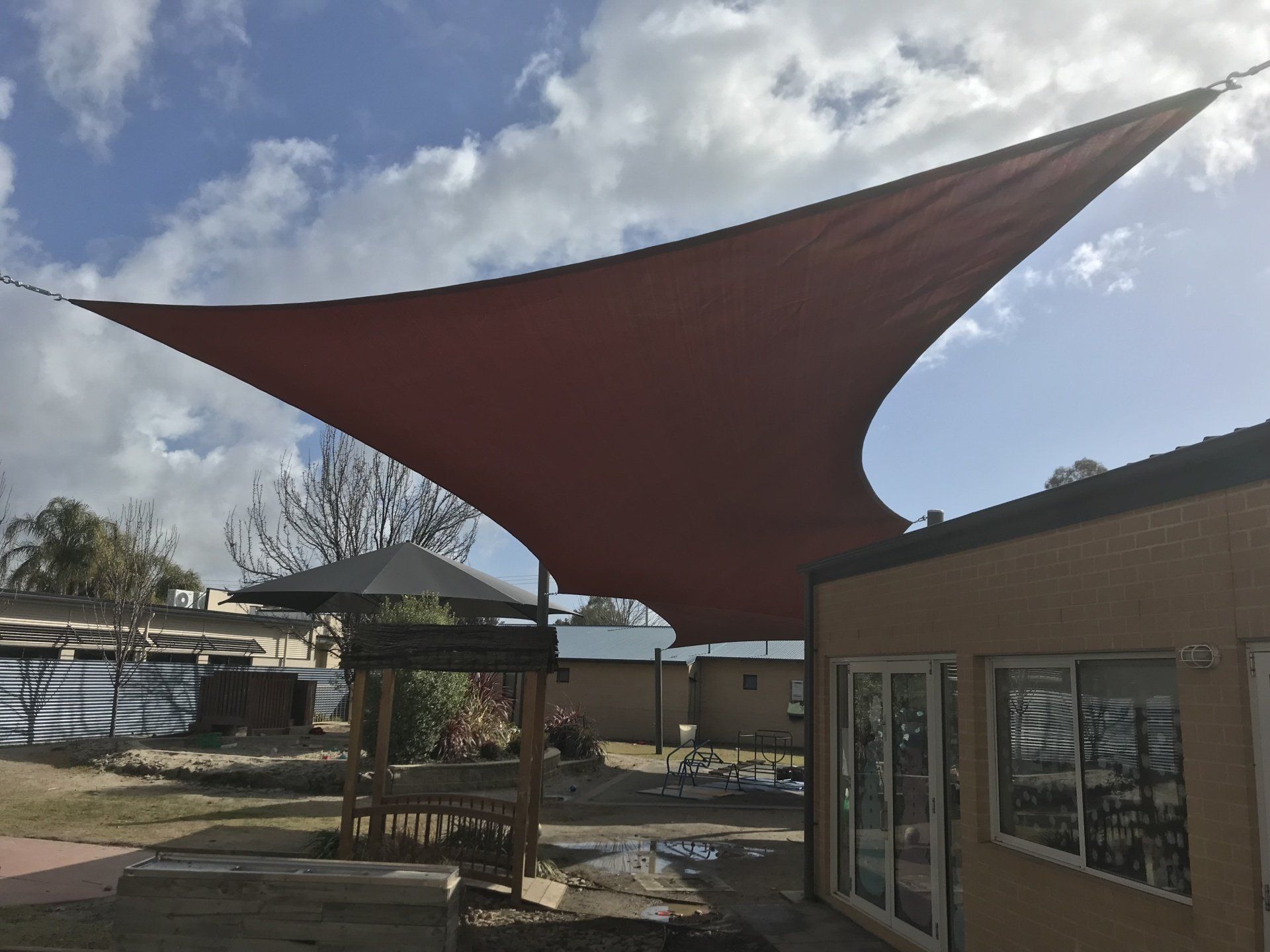 Childcare centre custom fab shade sail