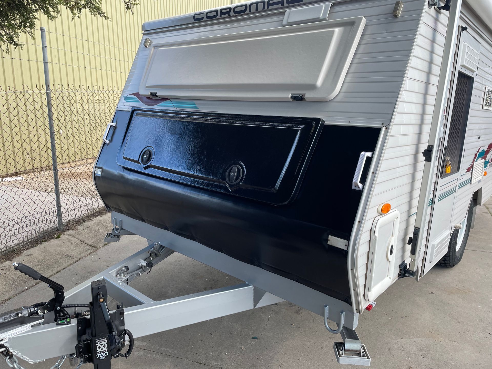 Coromal padded vinyl caravan front