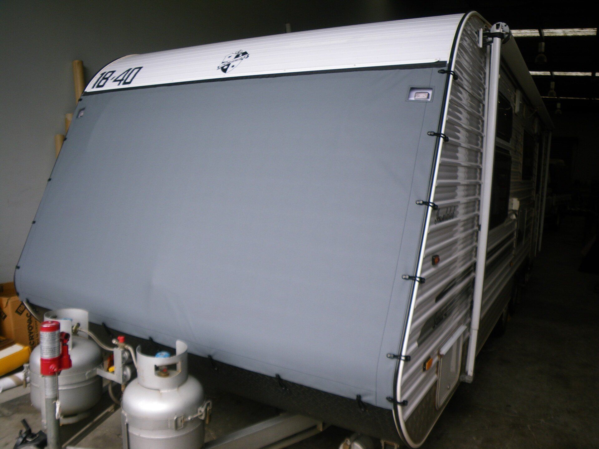 Cover for front of caravan