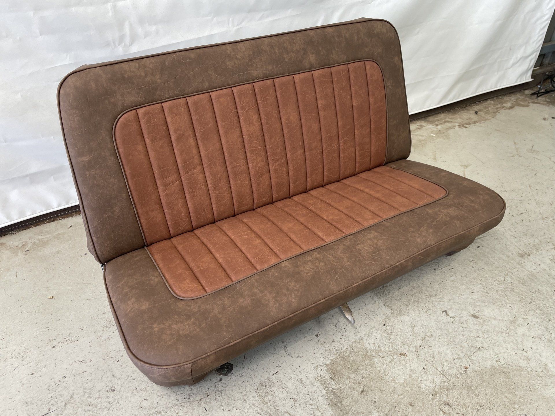 Custom brown bench seat