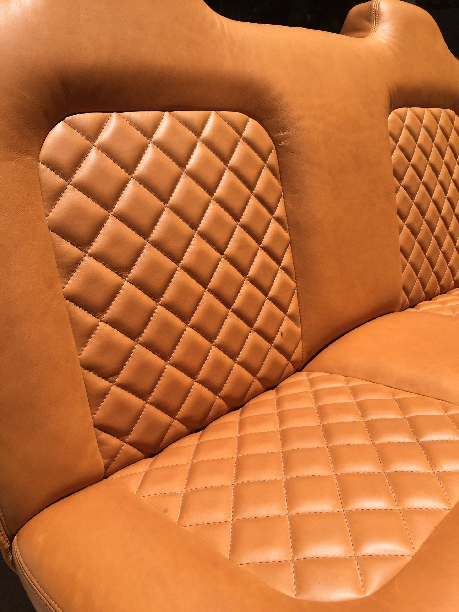 Custom shaped Kingswood bench seat close up