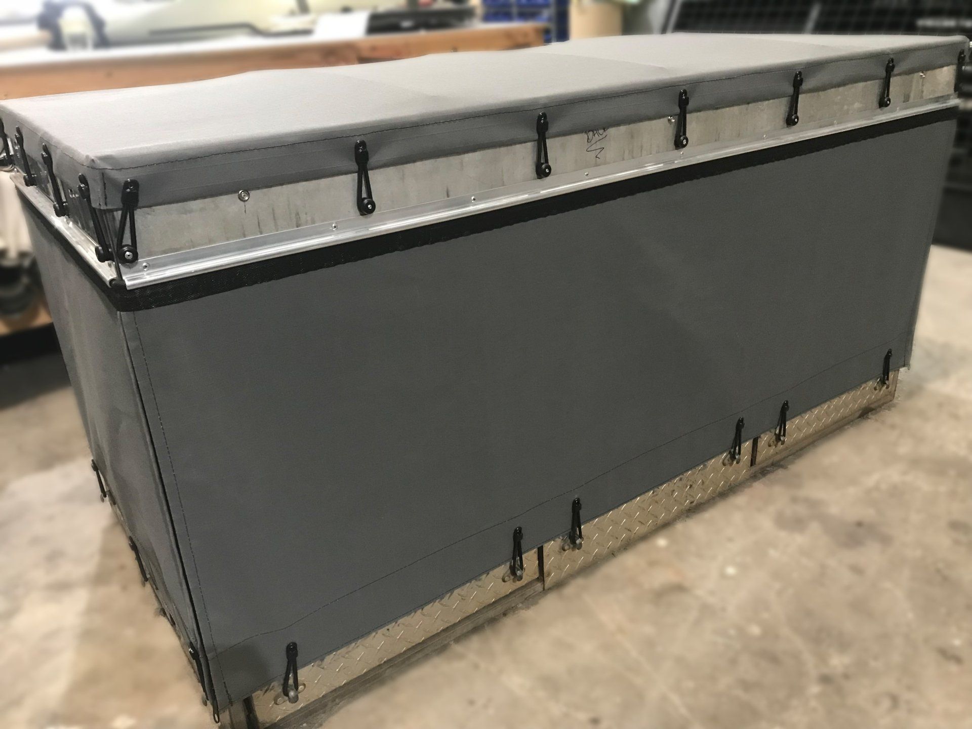 Dog box with canvas cover