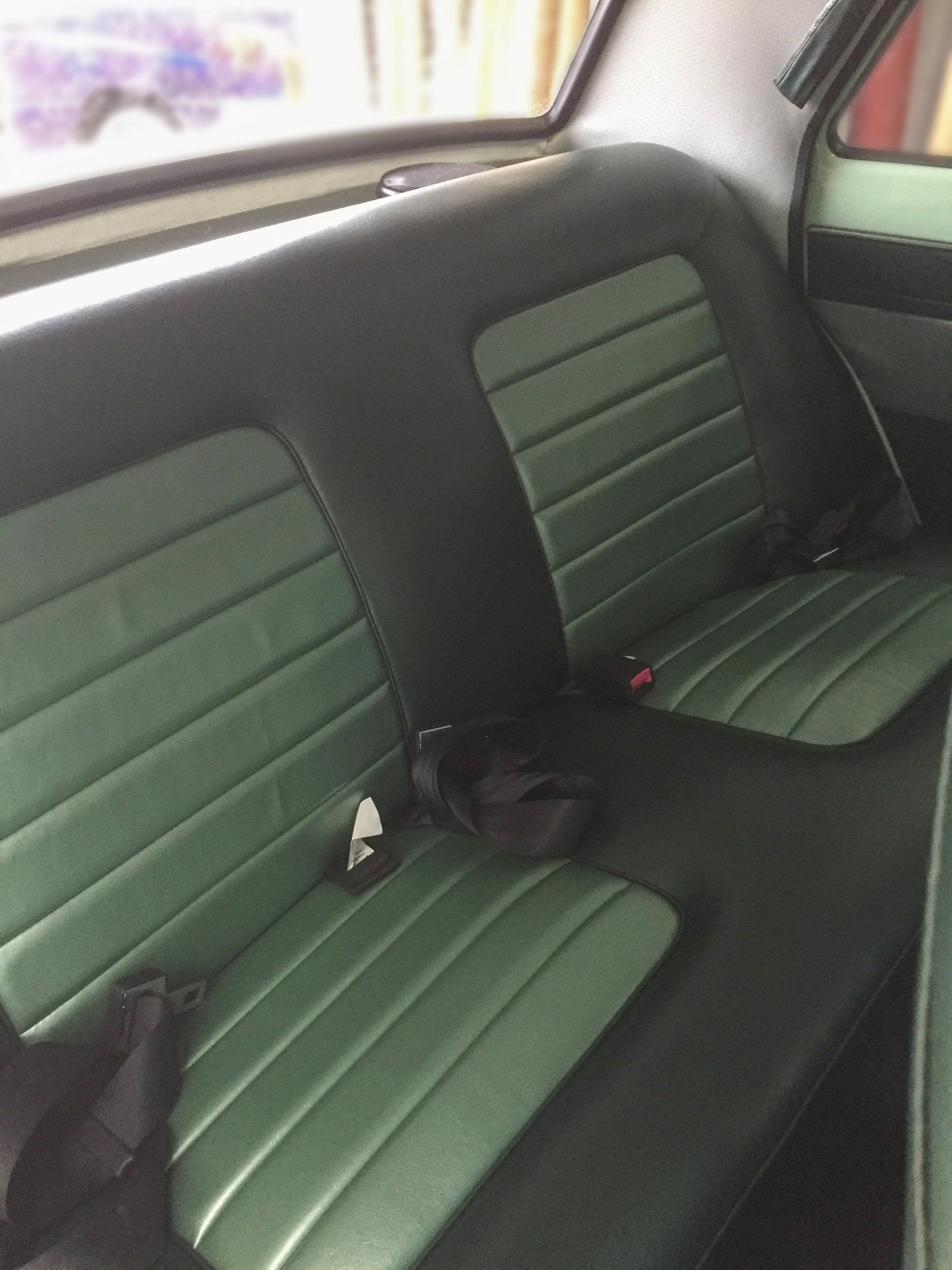 EH Holden Special dark green with metallic green inserts rear seat