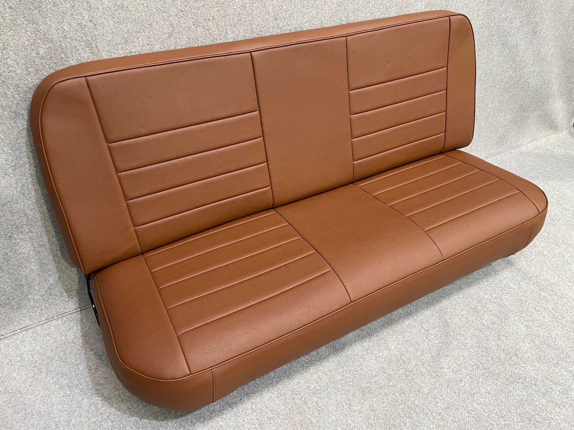 F100 bench seat in brown automotive vinyl