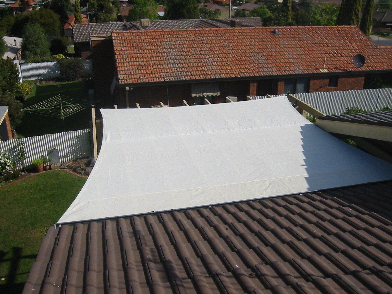 Four Point Shadecloth Sail over Pergola