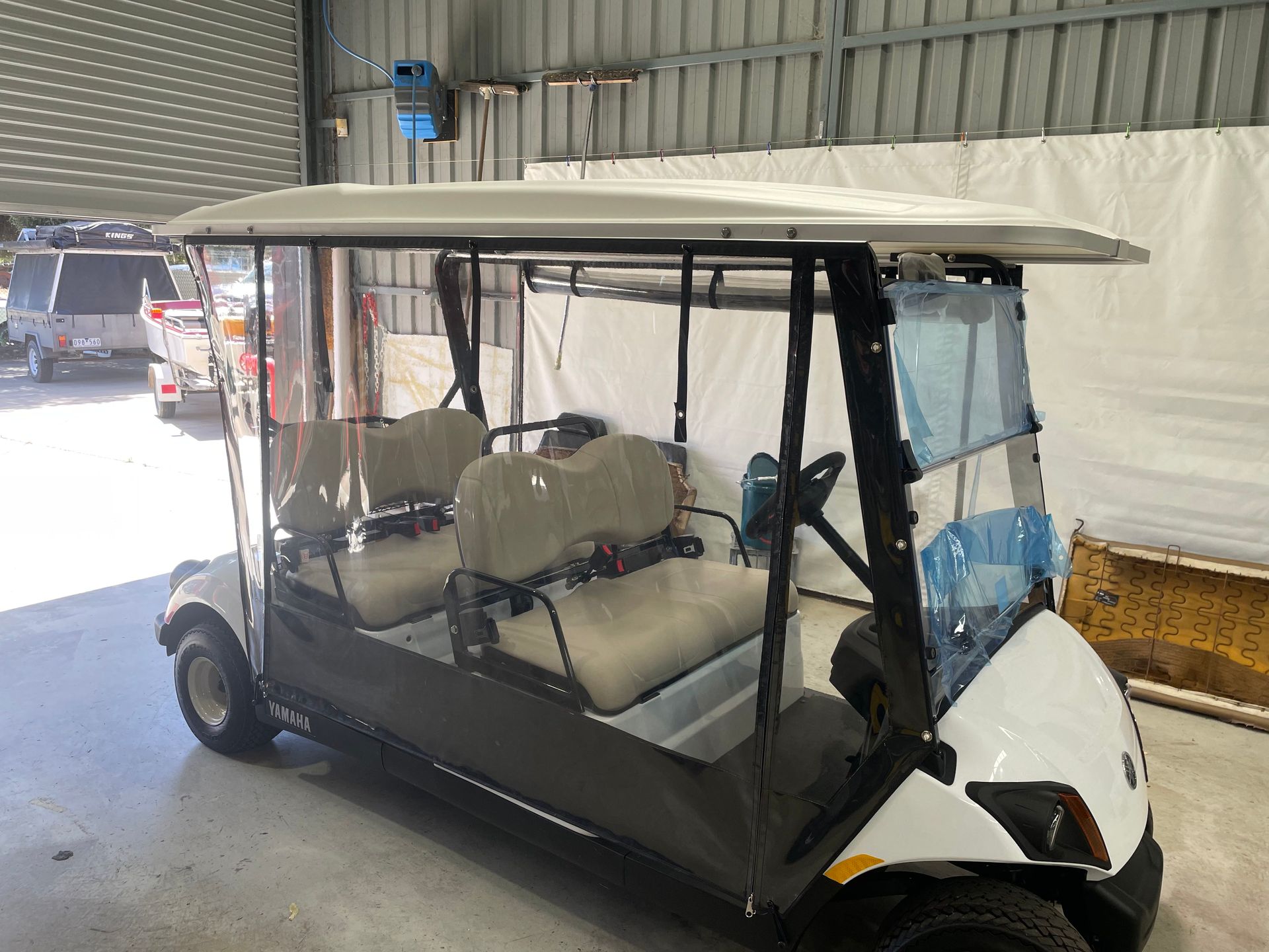 Golf buggy side and rear weatherproofing clears