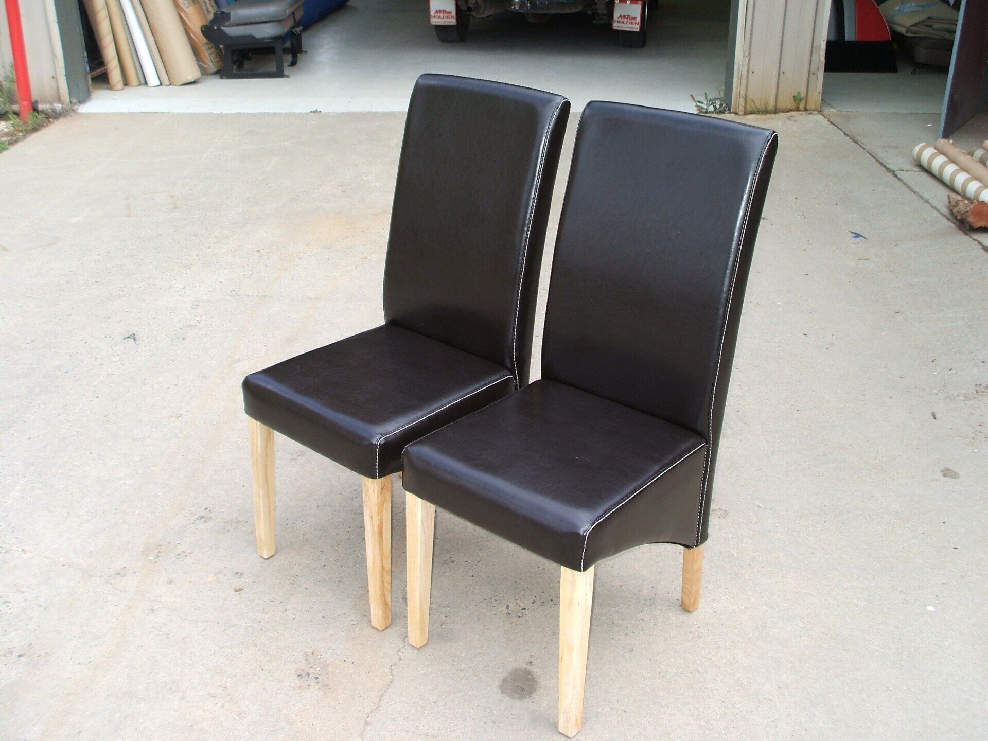 High Back Black Leather Dining Chairs