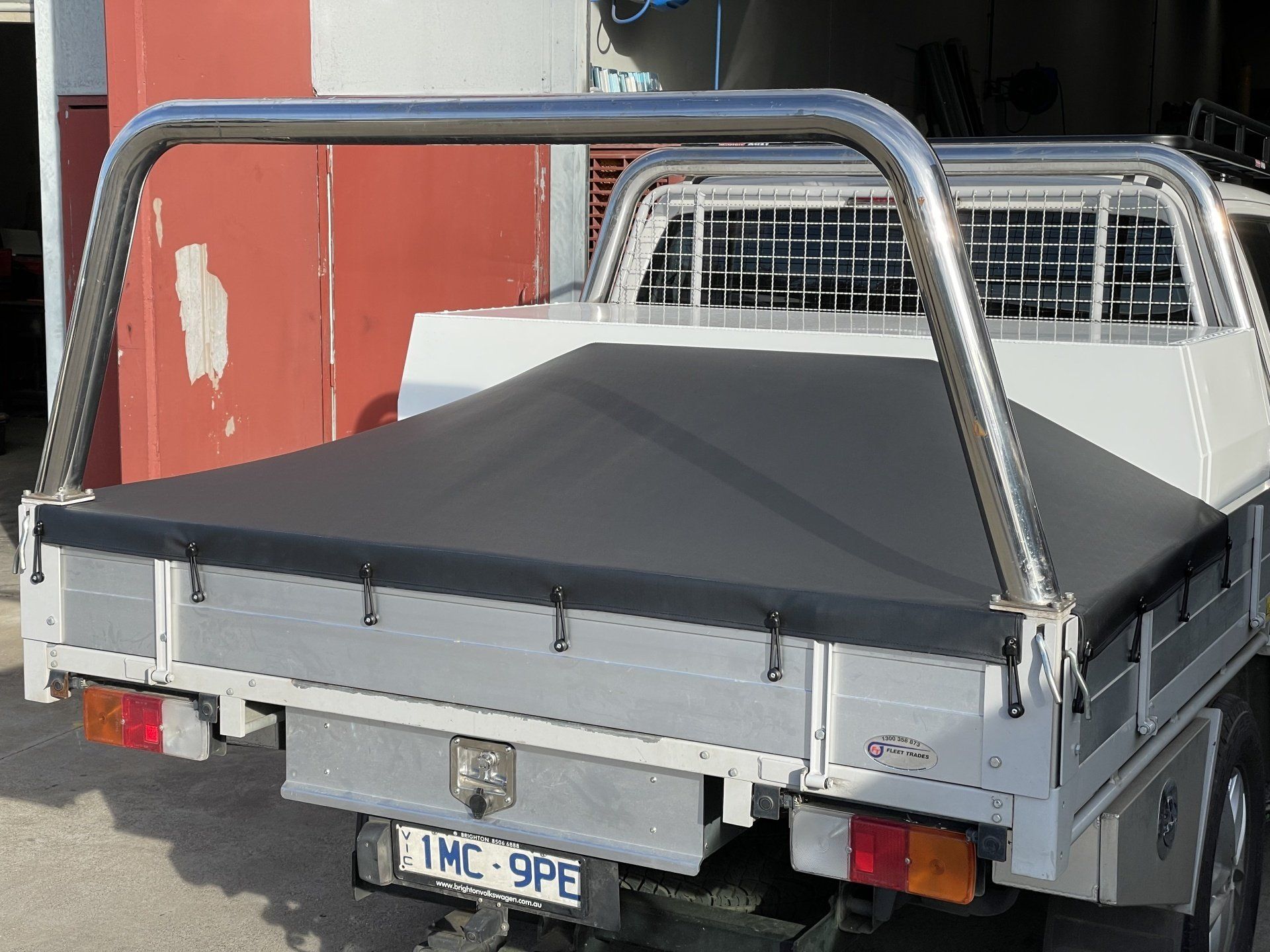 High pitched tonneau off toolbox