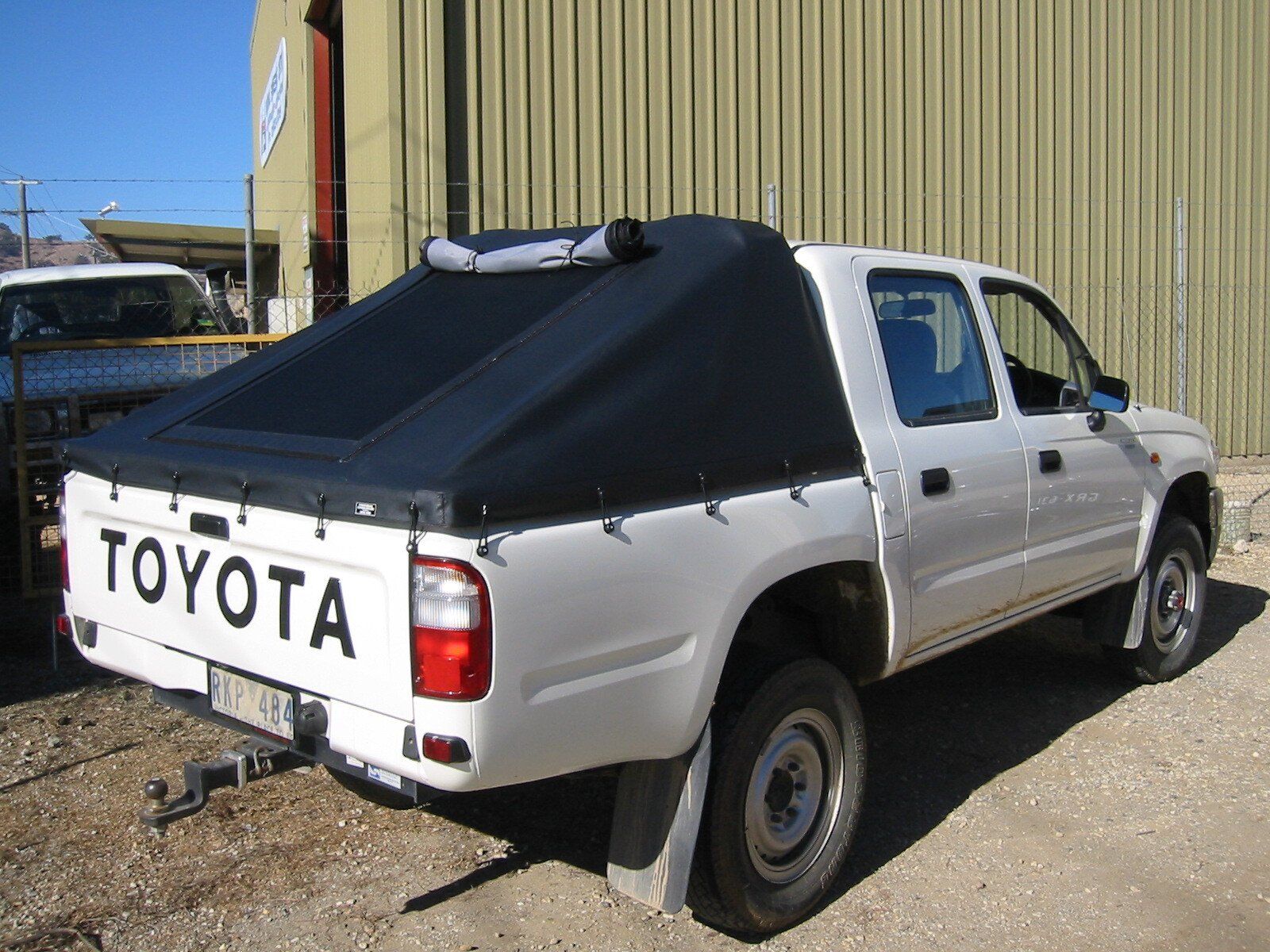 Custom canvas sides on aluminium hard roof ute canopy