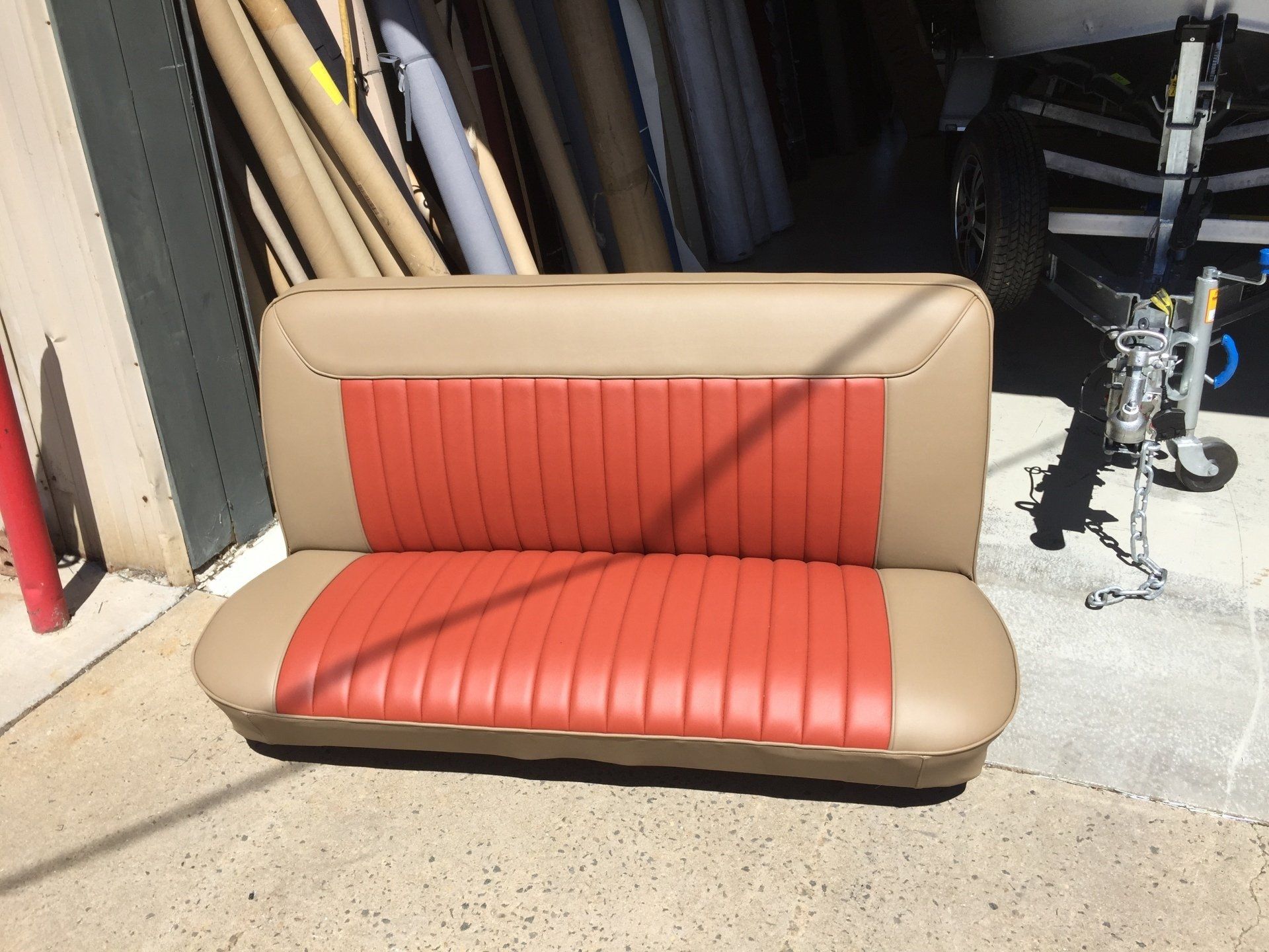 Leather bench seat