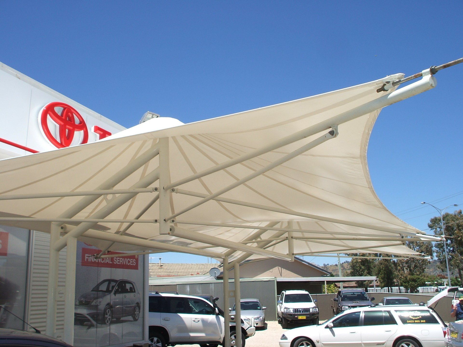 PVC Twin Top Umbrella Covers on Steel Frame