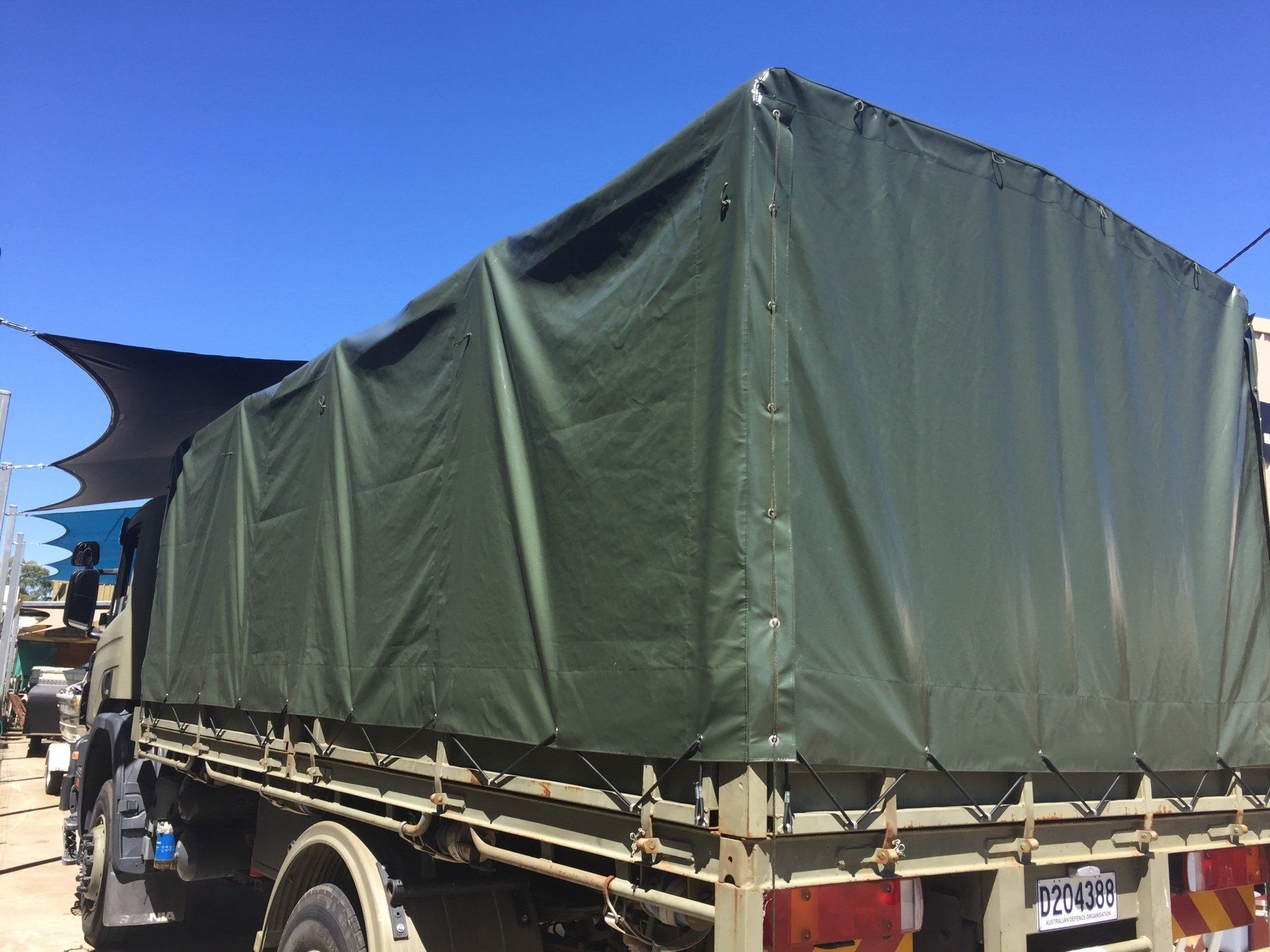 PVC cover on army truck
