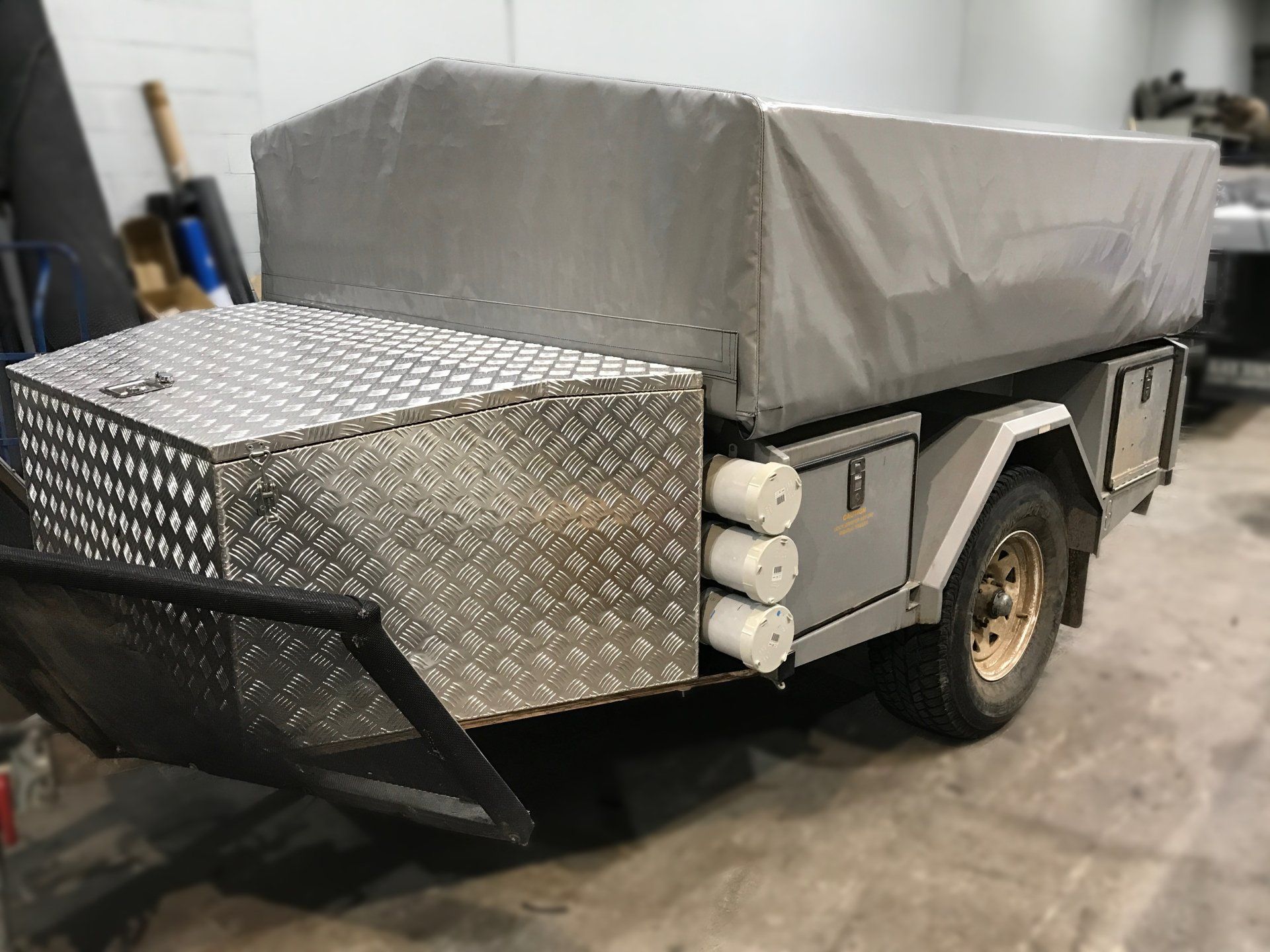 PVC cover on camper trailer