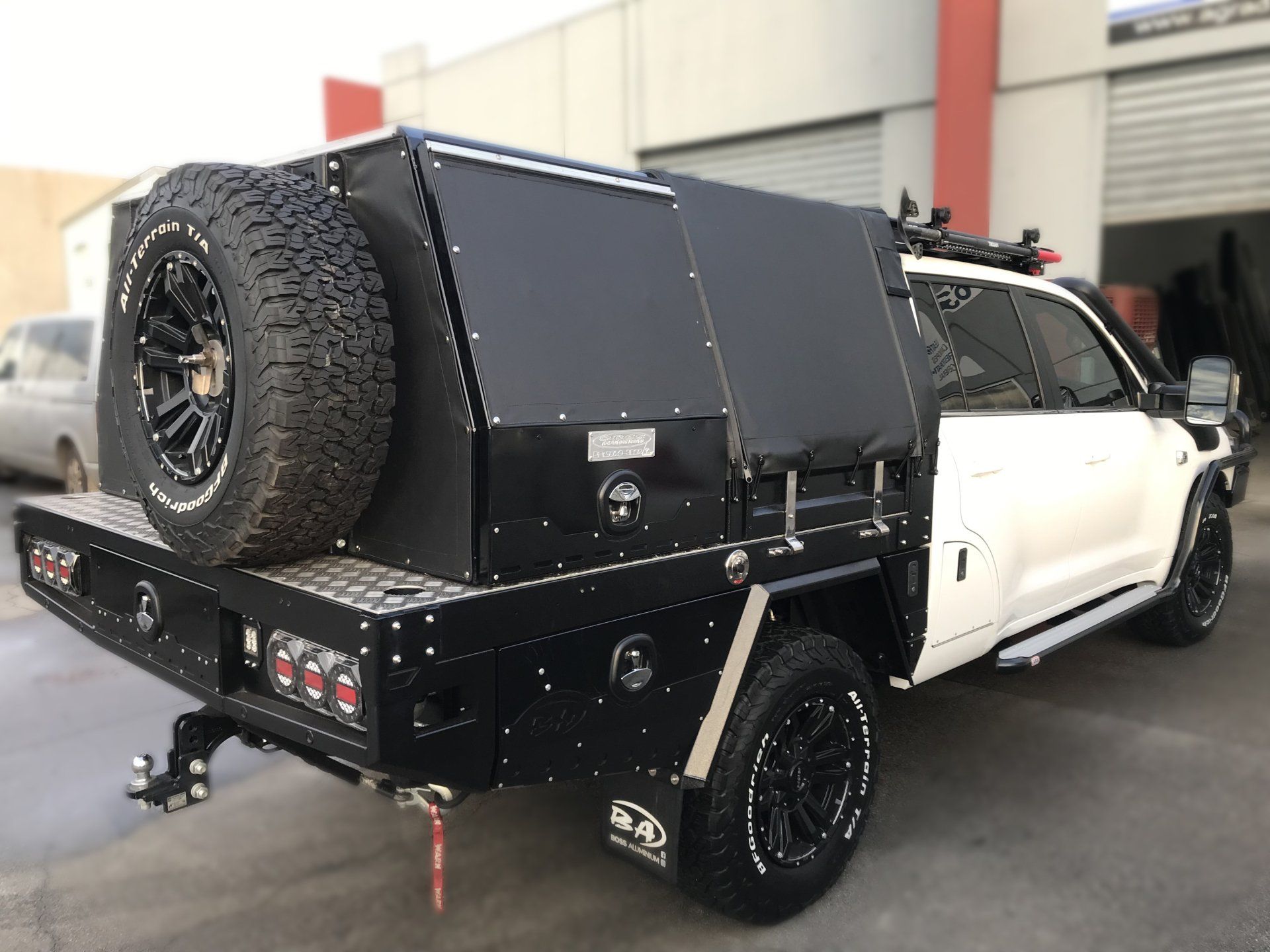 Partial canvas cover over dog box