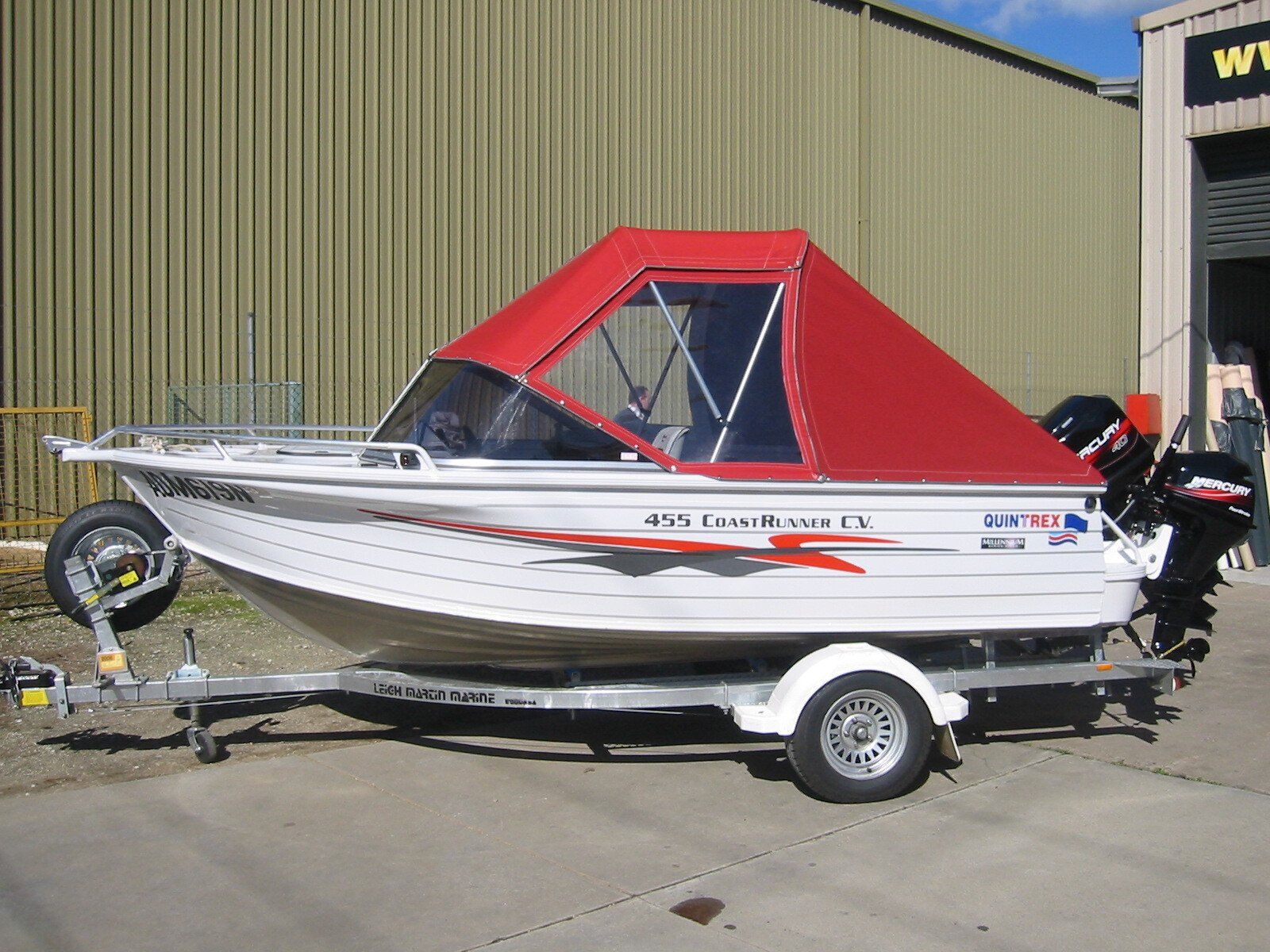 Quintrex 455 CoastRunner Canopy, Side Curtains and Rear Storm Cover