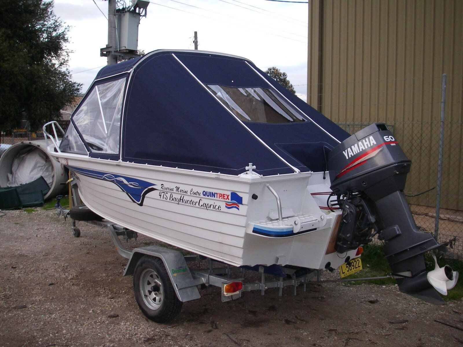 Quintrex 475 Bay Hunter Canopy, Side Curtains and Rear Storm Cover