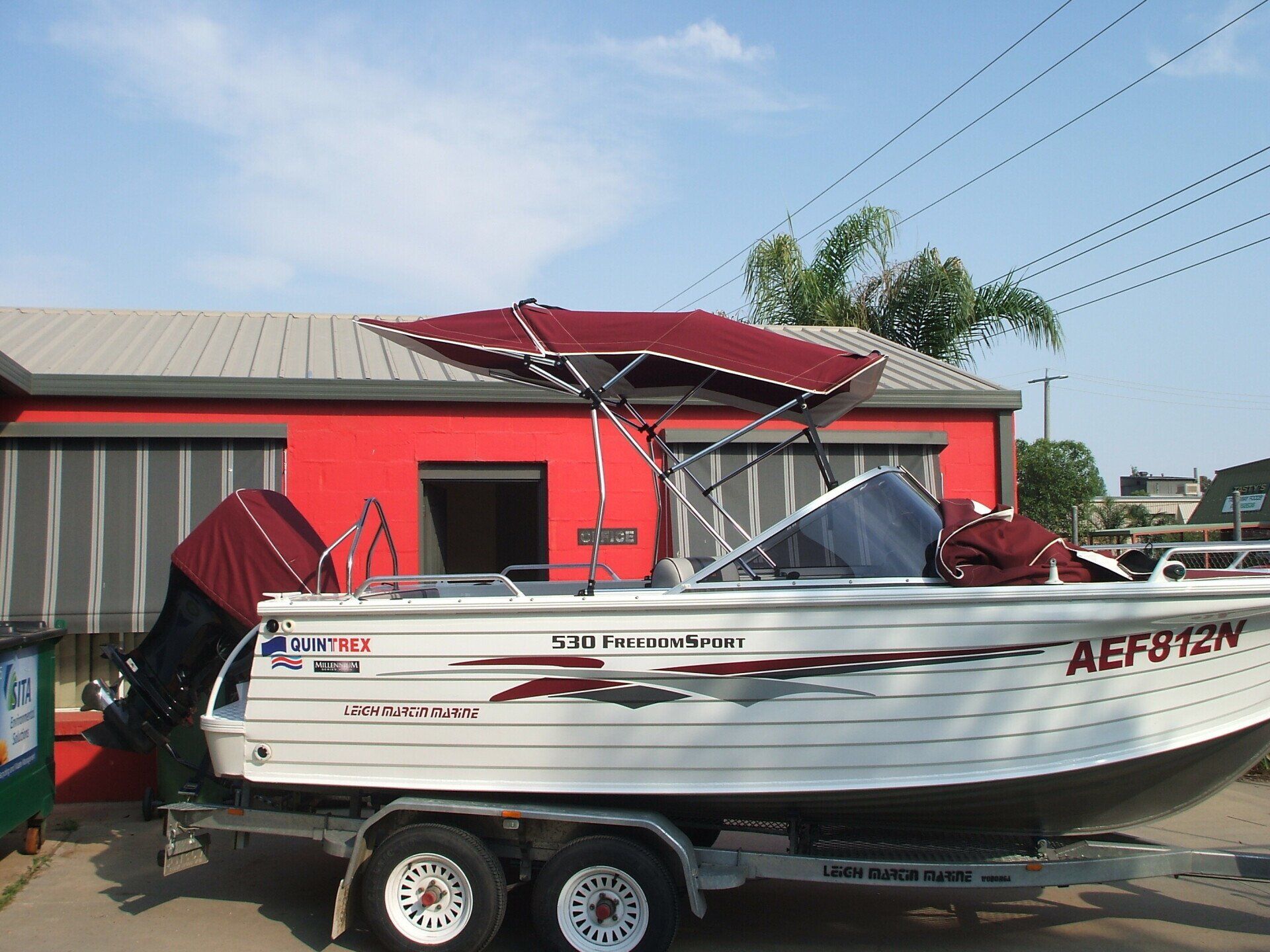 Quintrex 530 Freedom Sport with Bimini and Rear Awning