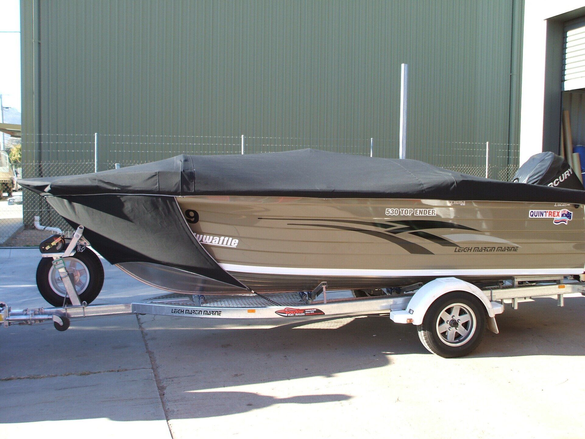 Quintrex 530 Top Ender with Storm Cover and Half Bra