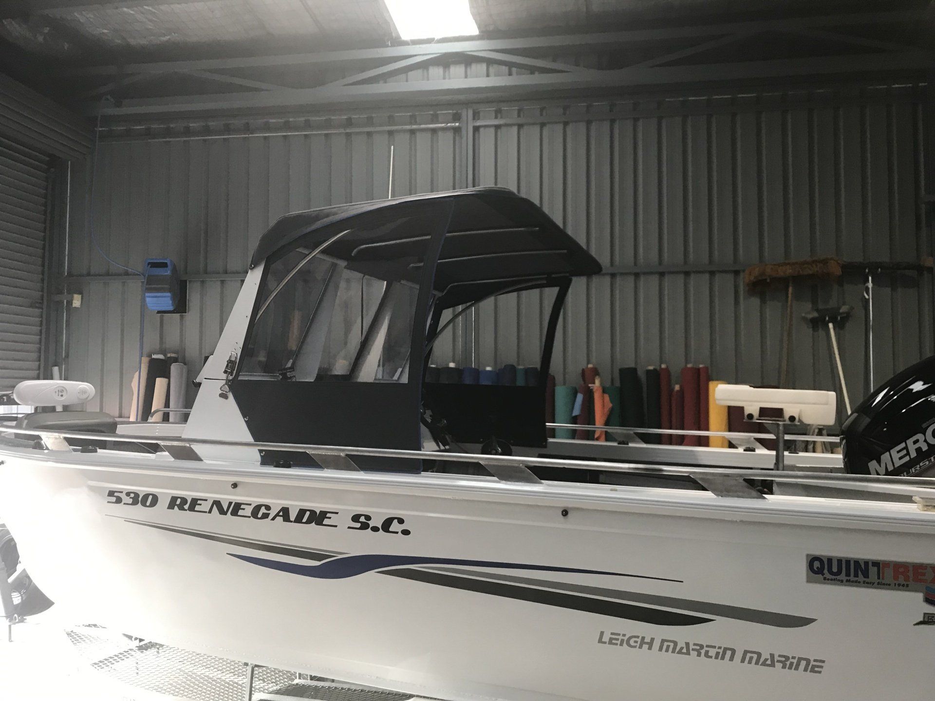 Quintrex 590 Renegade SC canopy with side clears