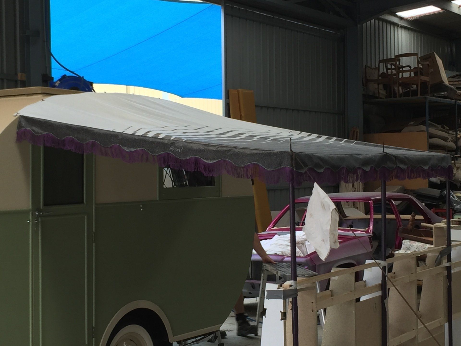 Retro caravan awning