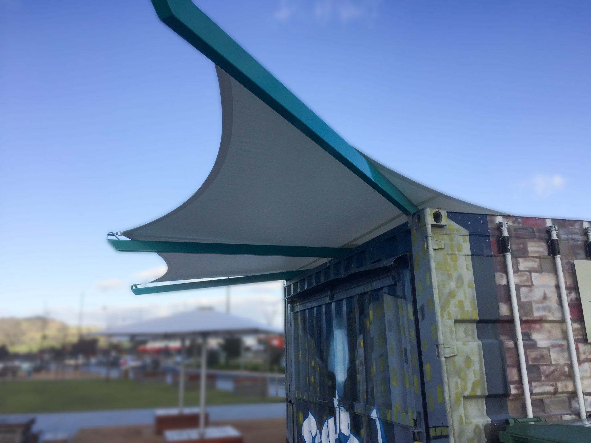 Solid PVC sail over container shop