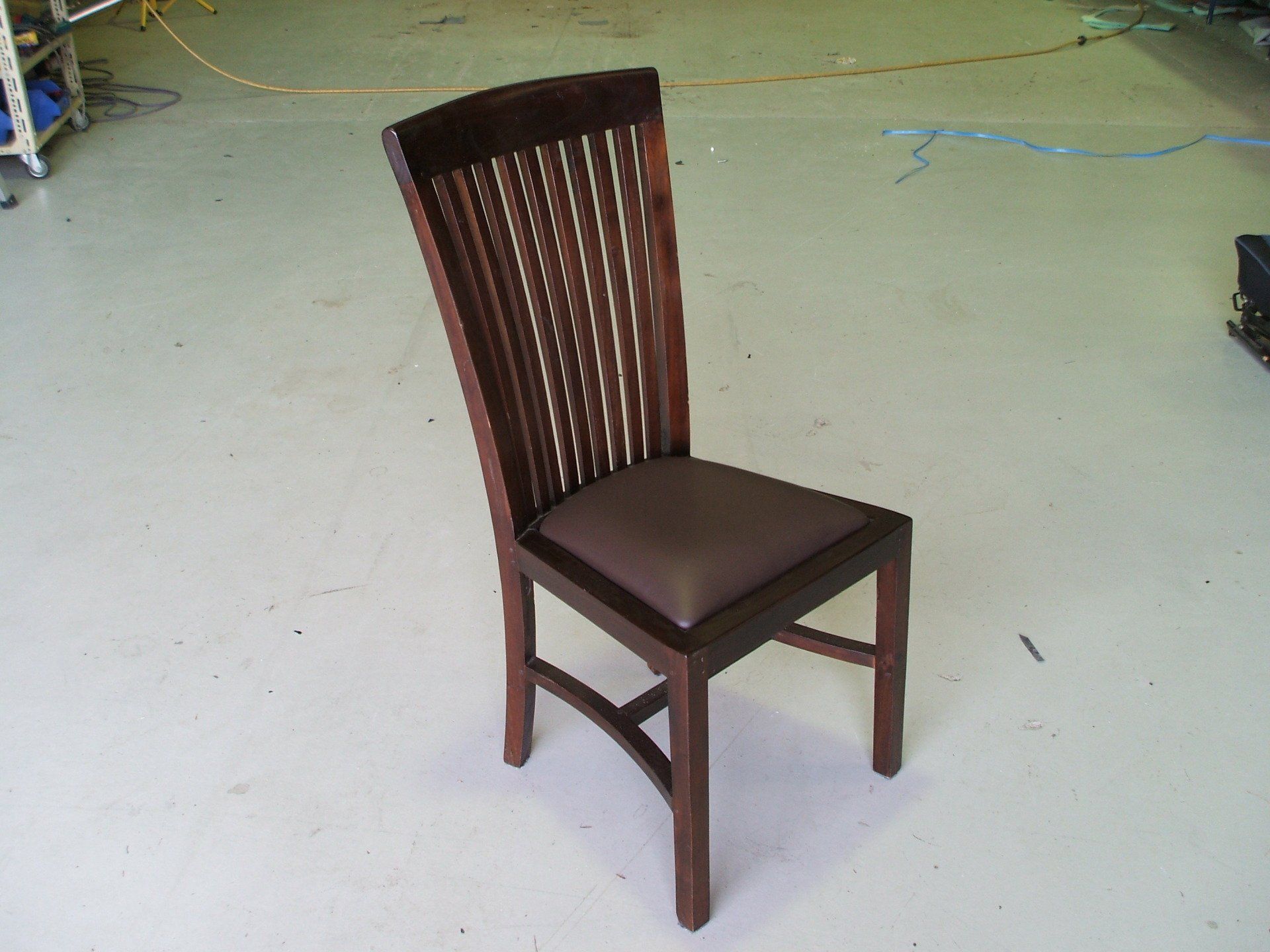 Solid Timber Dining Chair with Leather Base