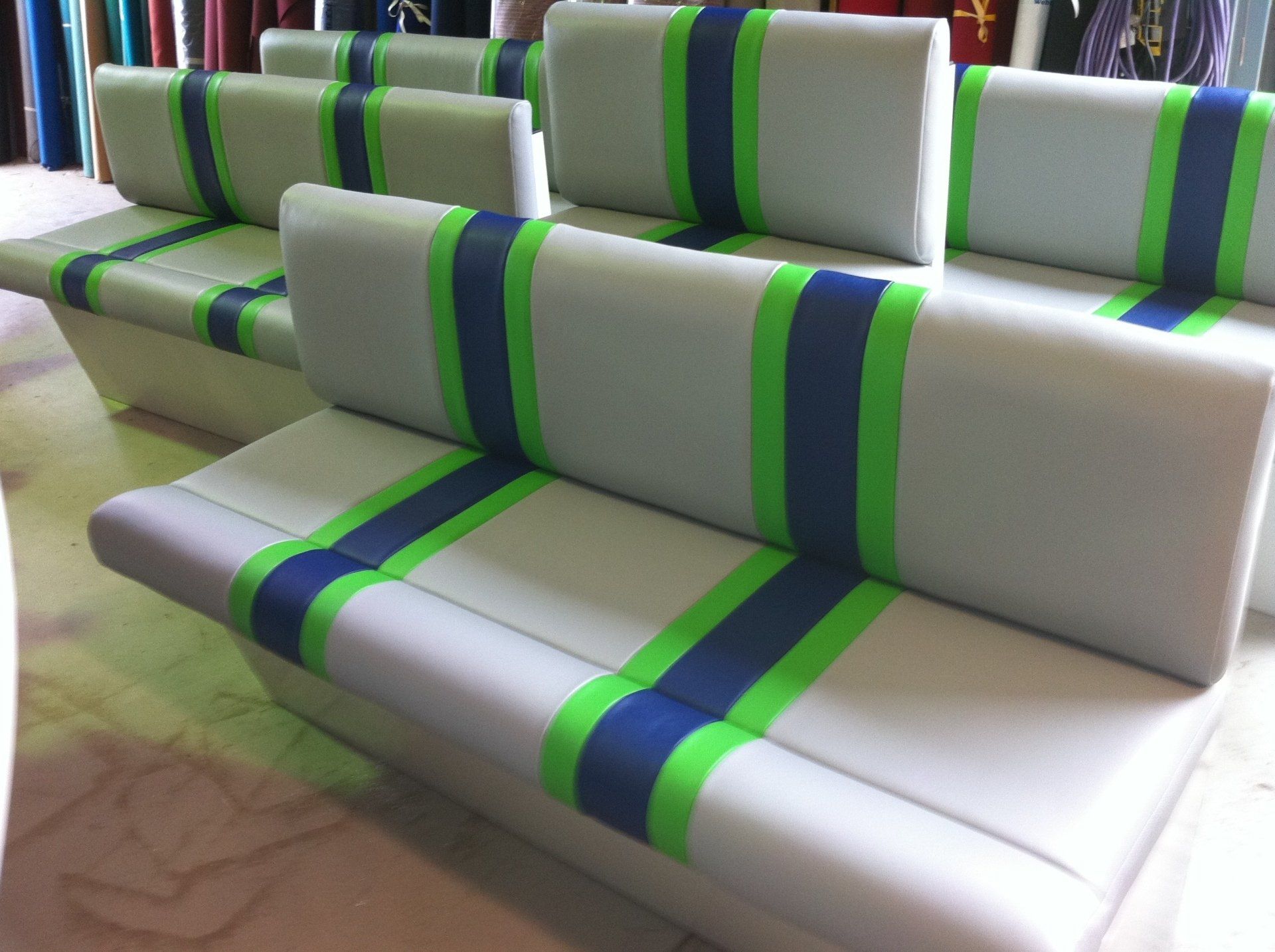 Striped Commercial Bench Seating