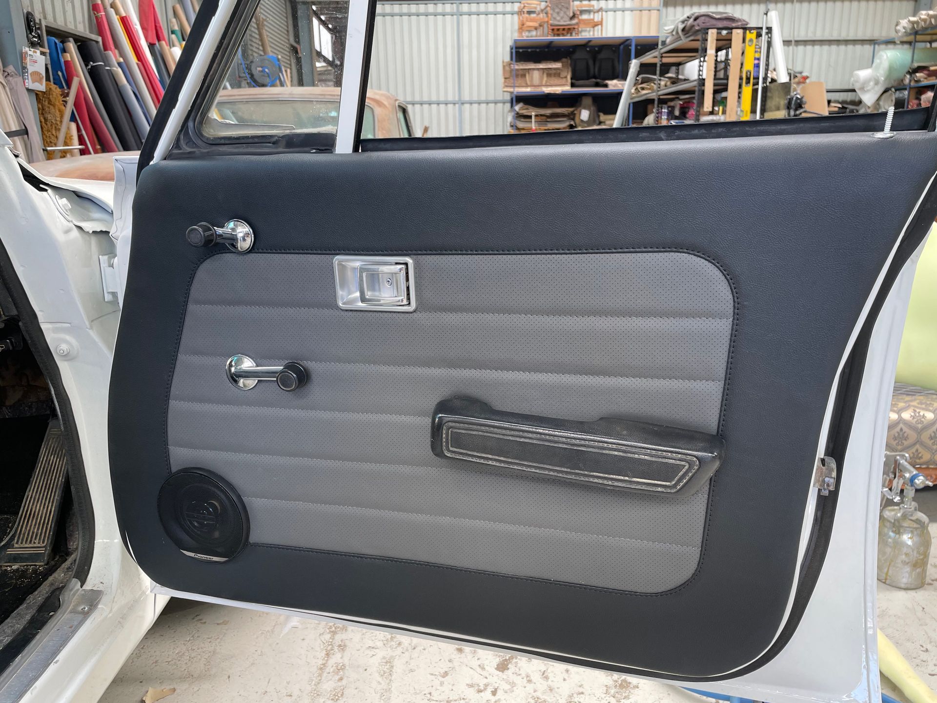 Toyota Crown ute custom two tone vinyl door trim