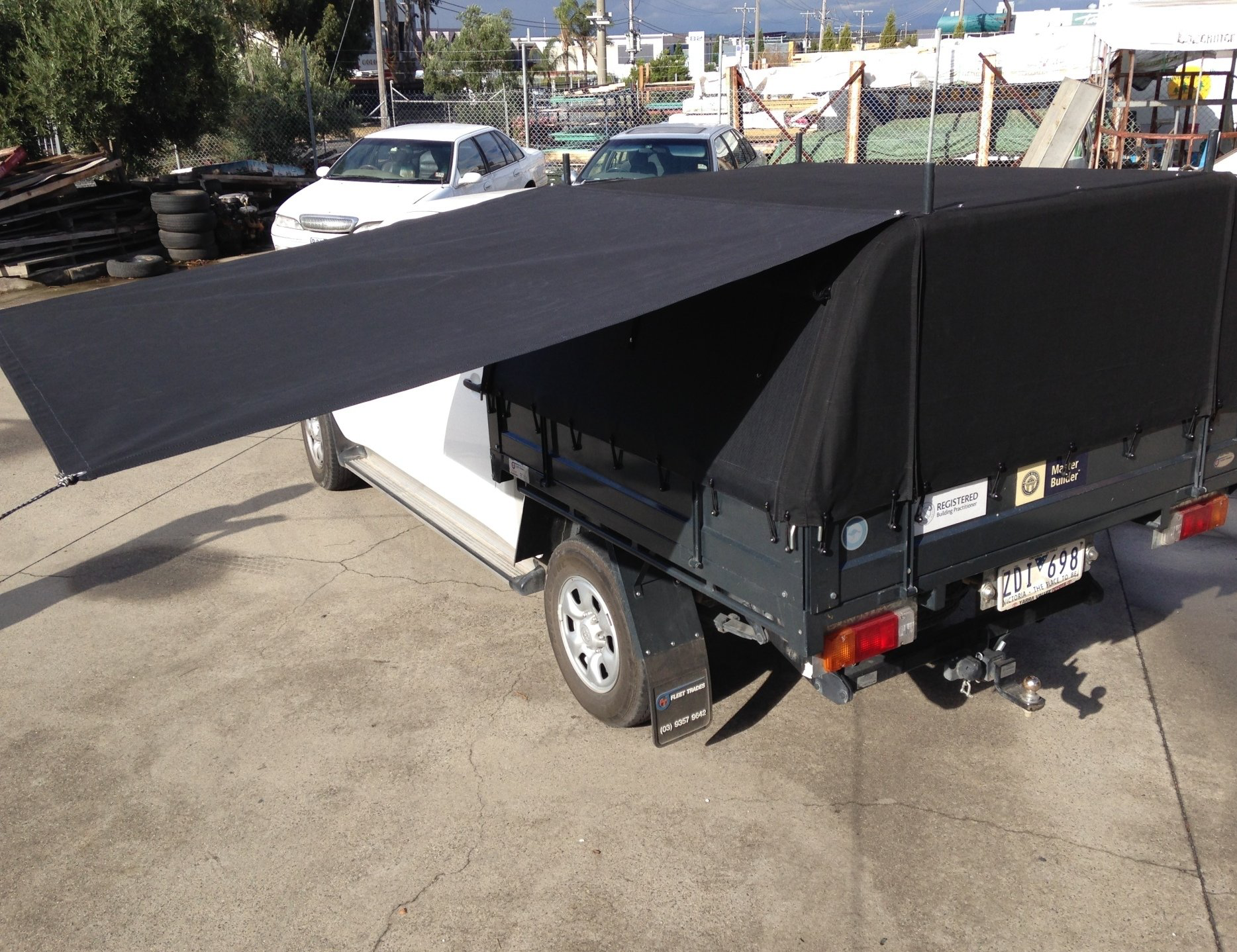 Toyota Hilux Fleet Trades Tray Canvas Cover With Awning