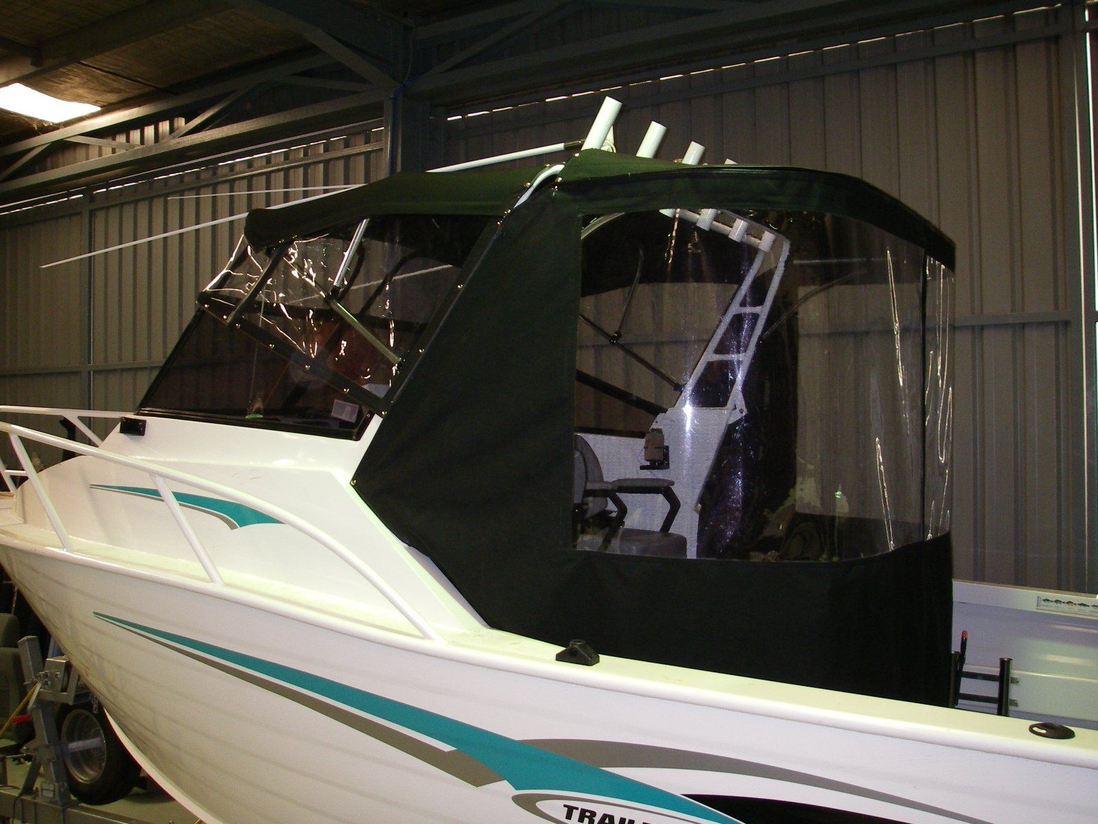 Trailcraft Bimini, Clear Front with Rear Awning and Curtain