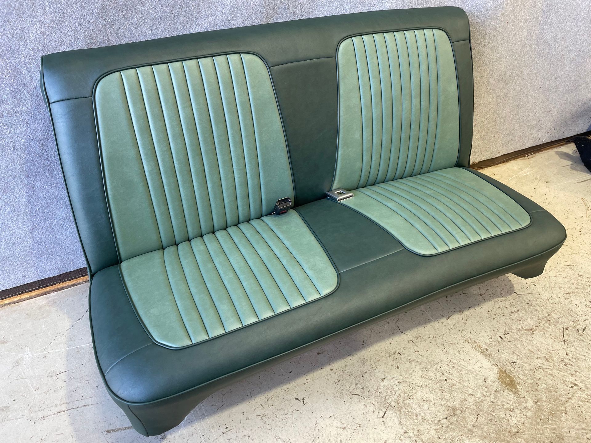 Valiant two tone green vinyl bench seat full refurb