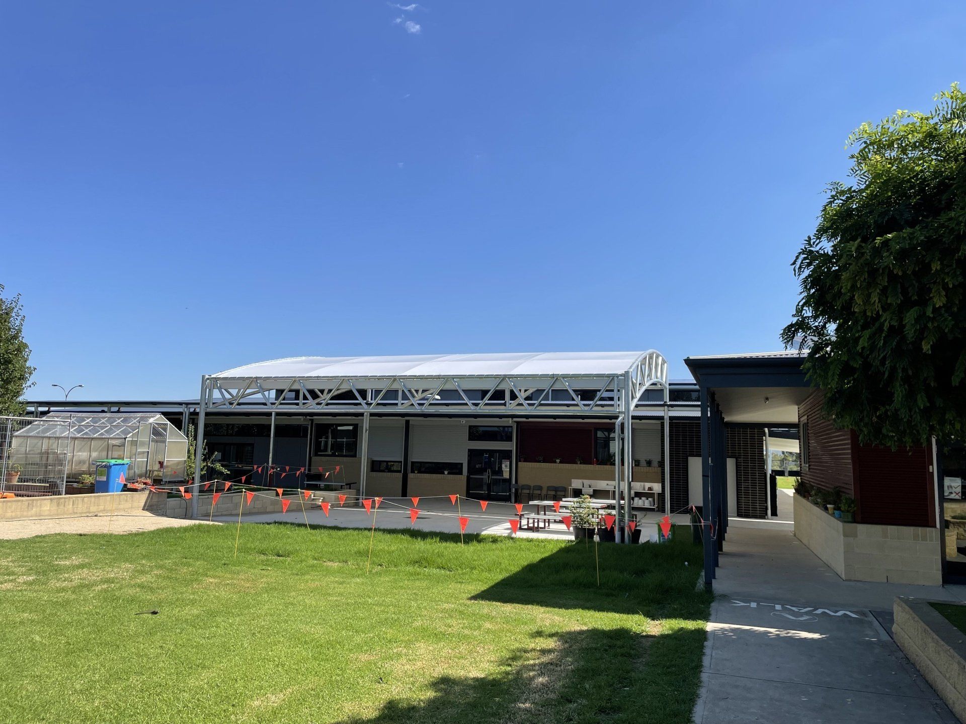 Victory Primary School PVC cover over outdoor area