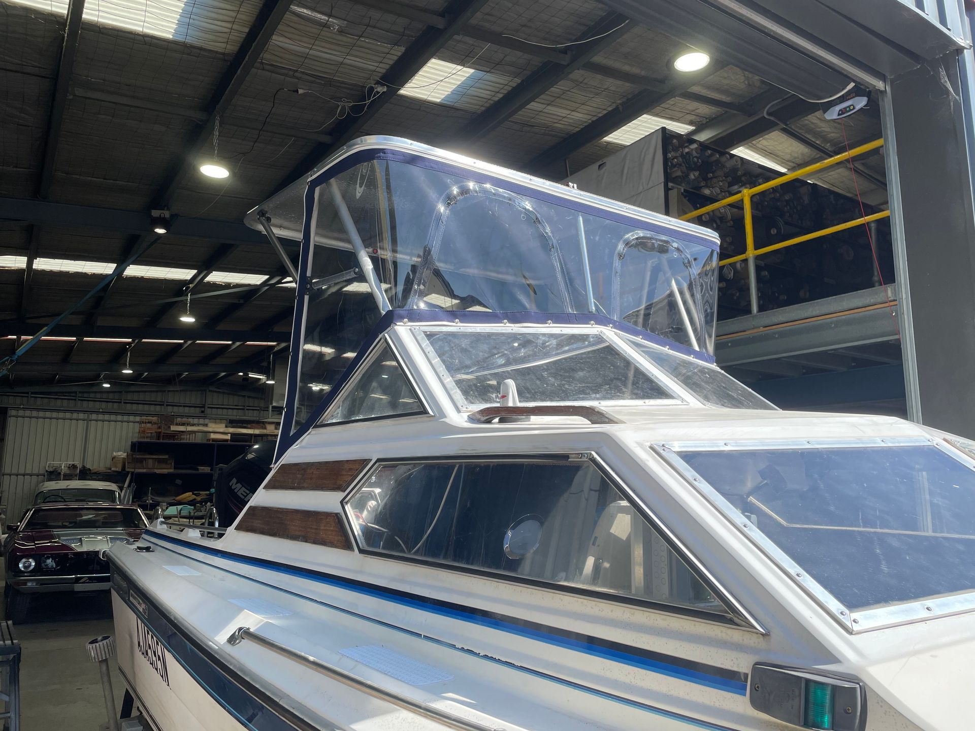 Whittley aluminium roof with wrap around clears