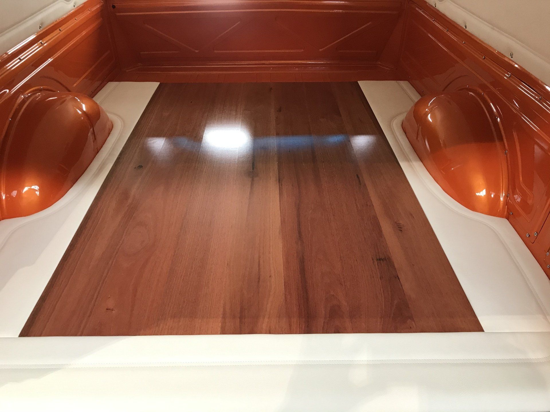XM Ford Falcon panel van timber and vinyl rear flooring