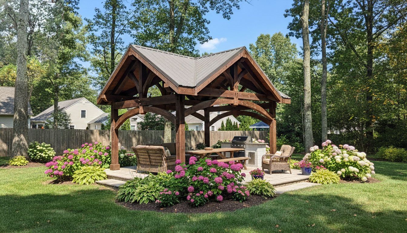 Custom pavilion for wholesale to distributors and stores by Central Timber Frame Supply New York