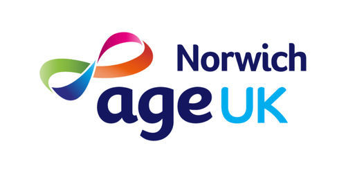 Norwich Age UK logo: Infinity symbol in multiple colors; text