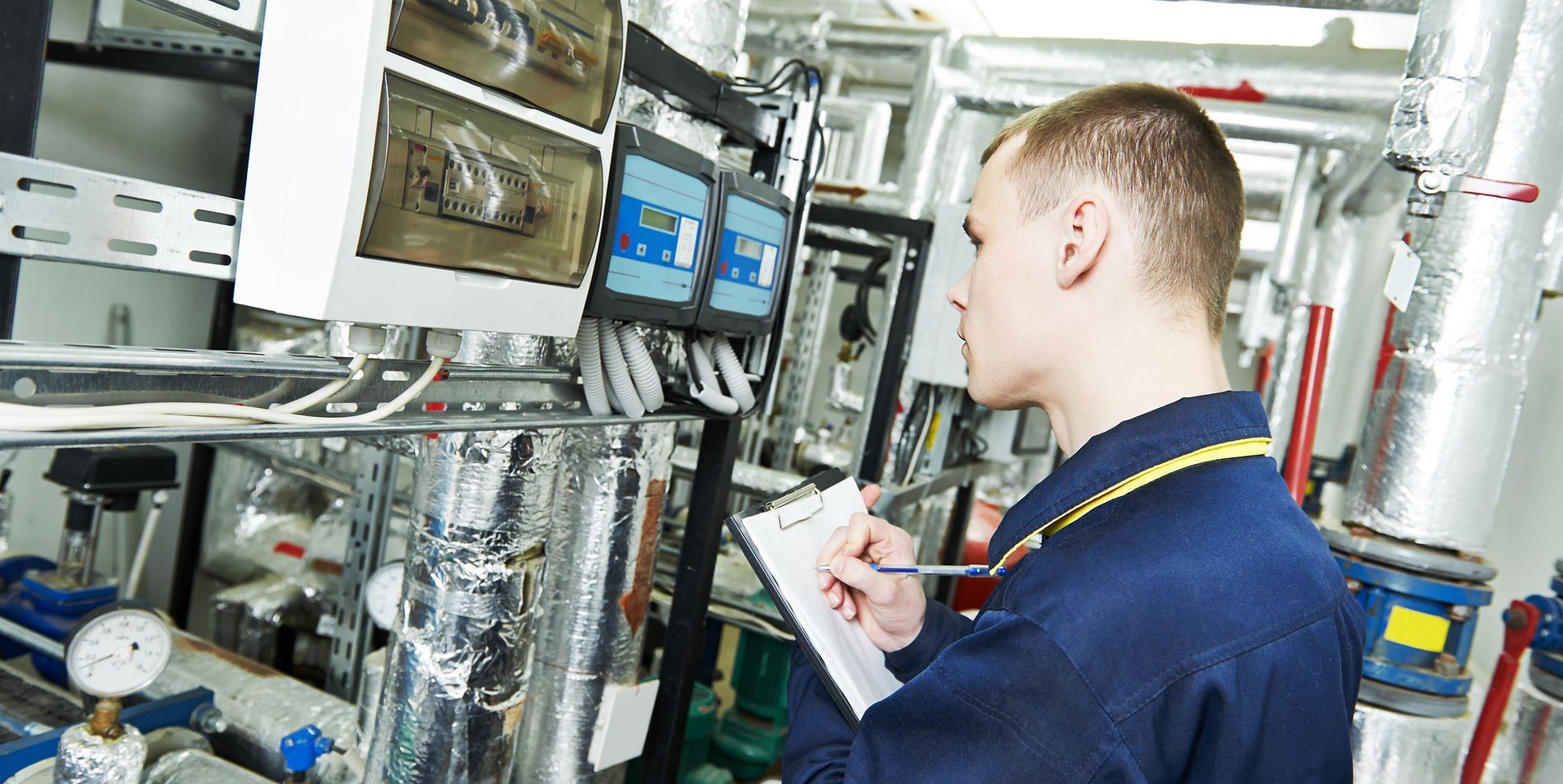 Worker Checking Electric Breaker — West Valley City, UT — GLS Electric