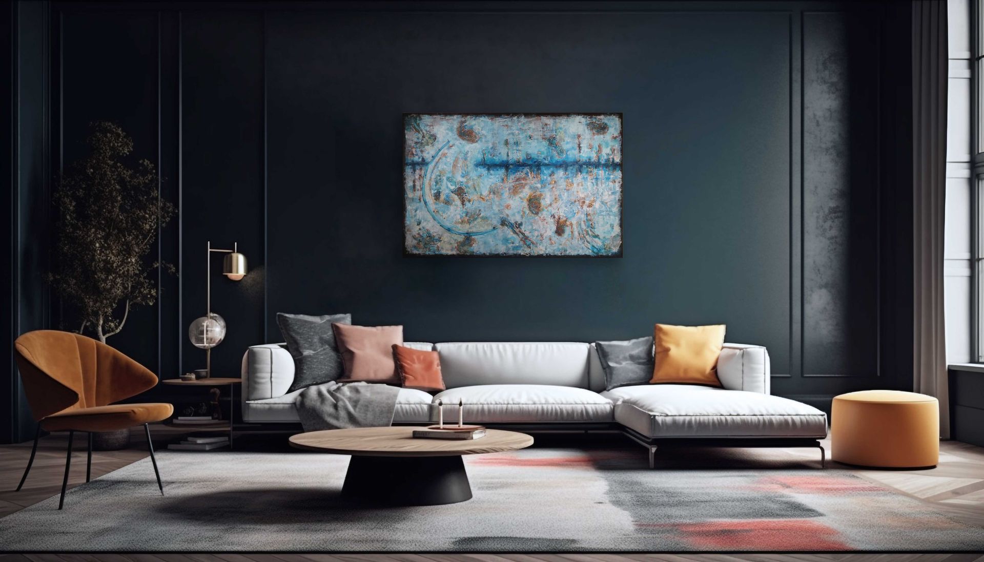 Symphony of shades 4, abstract painting Rina Rox