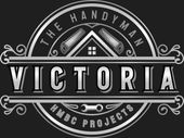Logo for The Handyman Victoria featuring a stylized professional inside a shield icon holding tools.
